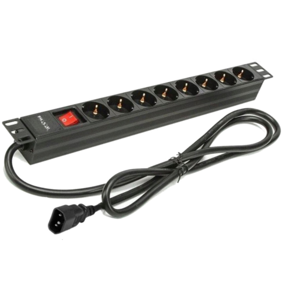 Regleta 19" 8 tomas SFO C14 con interruptor 2 m - BNS 3535