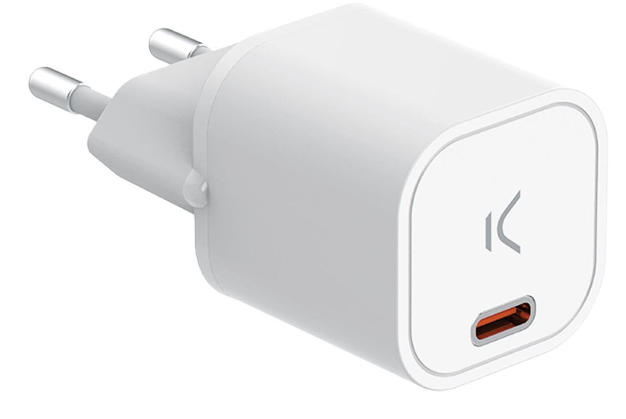 Cargador de red mini GaN 30 W, PPS, Power Delivery, Carga rápida, Puerto USB-C, Blanco