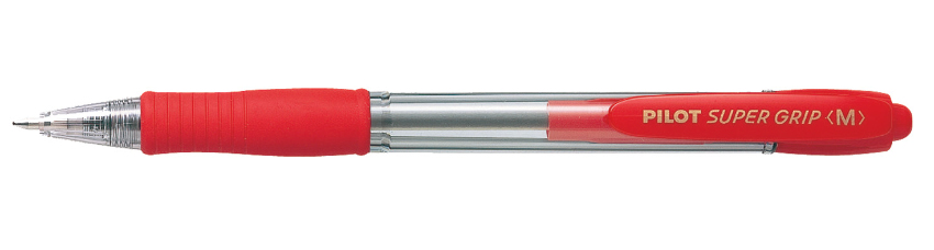 SuperGrip M Rojo Bolígrafo de punta retráctil con pulsador Medio