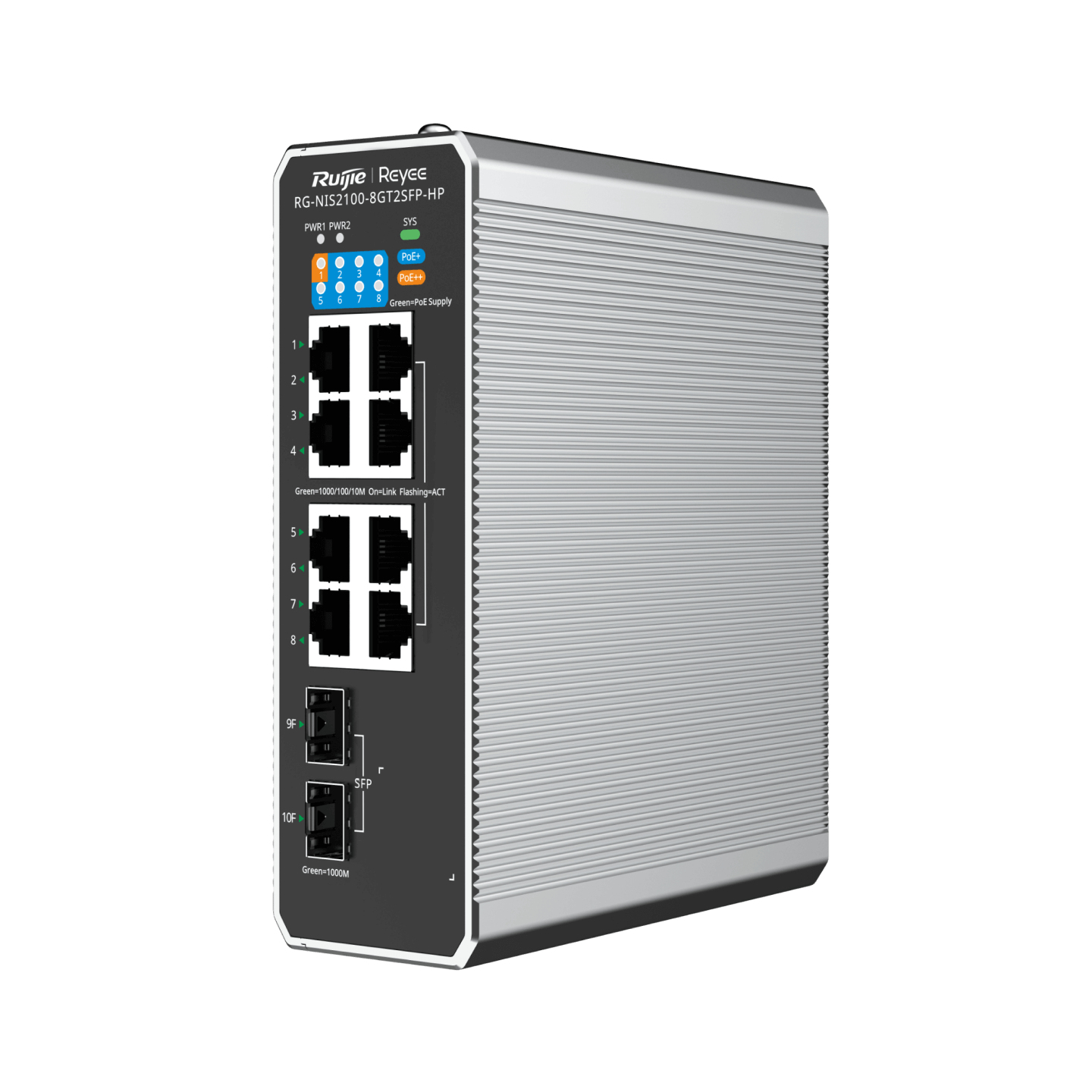 RG-NIS2100 Gestionado L2 Gigabit Ethernet (10/100/1000) Energía sobre Ethernet (PoE) Negro, Acero inoxidable