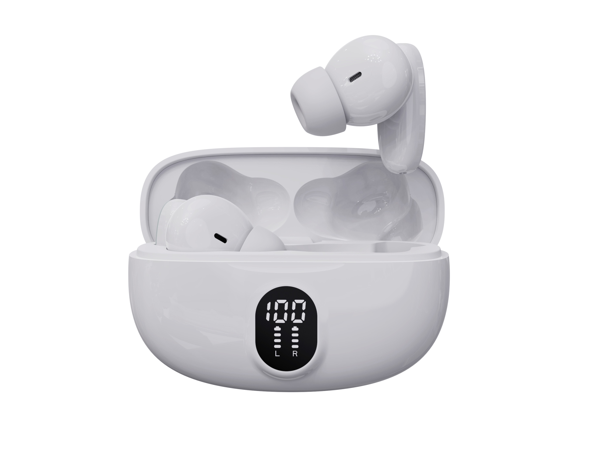 TWE-57W auricular y casco Auriculares True Wireless Stereo (TWS) Clip de oreja Llamadas/Música USB Tipo C Bluetooth Base de carga Blanco