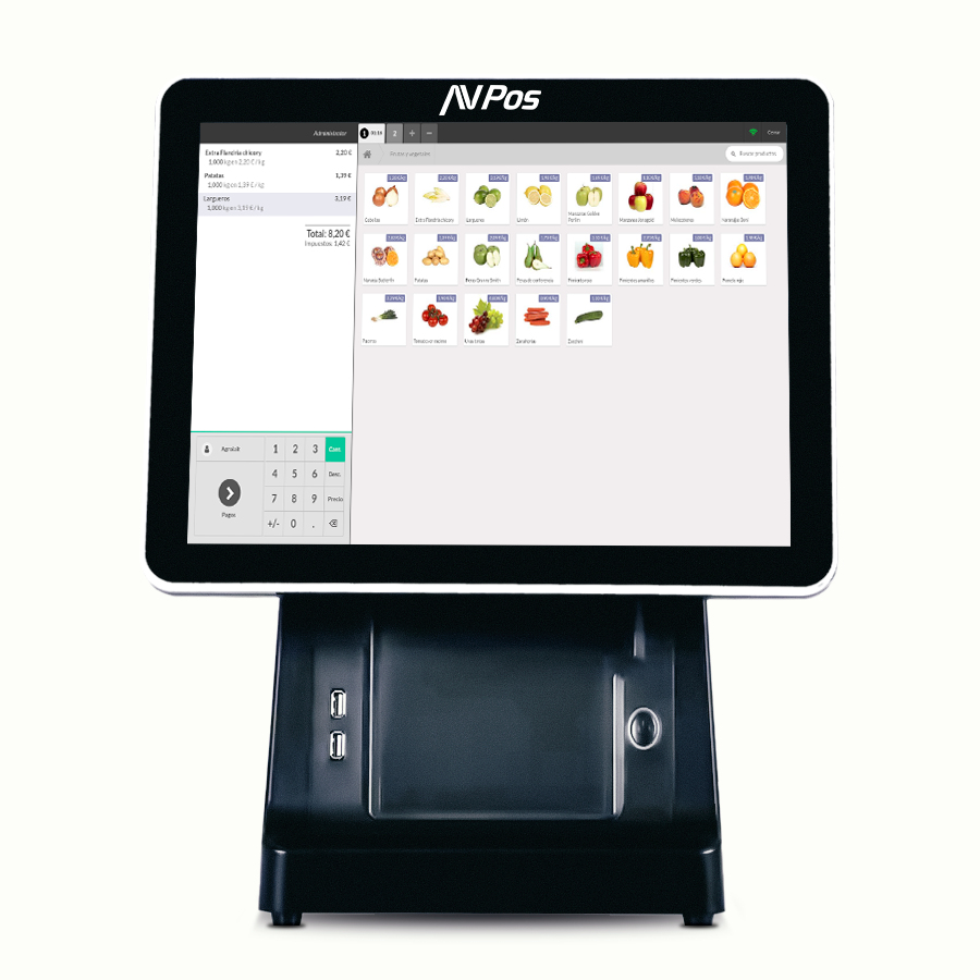 AVP-K6000B-I5-8128P Terminal Punto Venta (TPV) 38,1 cm (15") 1024 x 768 Pixeles Pantalla táctil