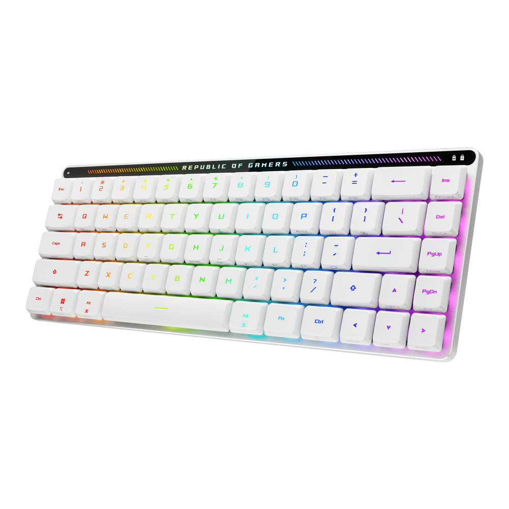 90MP03EC-BKSA10 teclado Juego USB + RF Wireless + Bluetooth Blanco