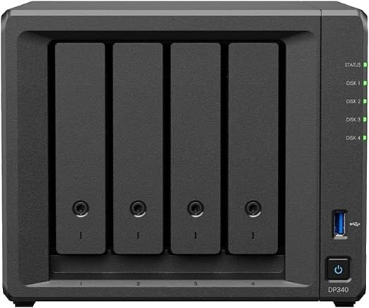 DP340 servidor de almacenamiento NAS Escritorio R1600 16 GB 32 TB Unidad de disco duro Negro