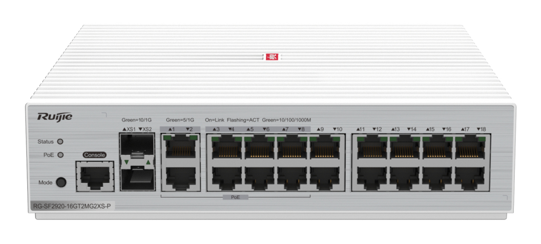 RG-SF2920-16GT2MG2XS-P switch 2U Blanco