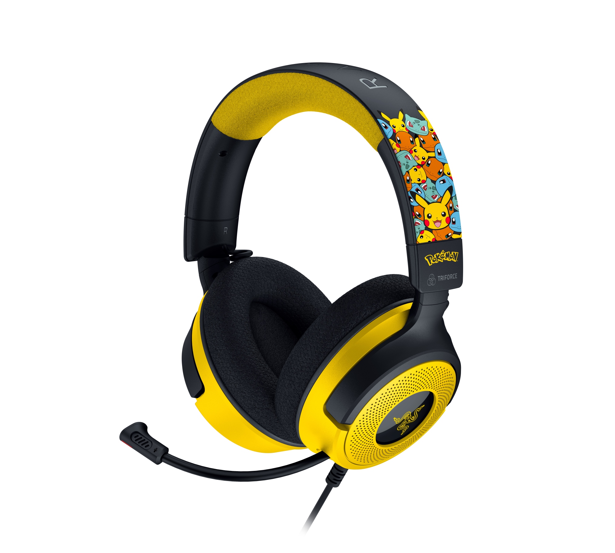 Kraken V4 X Pokemon Auriculares Alámbrico Diadema Juego USB Type-C / USB Type-A Negro, Amarillo
