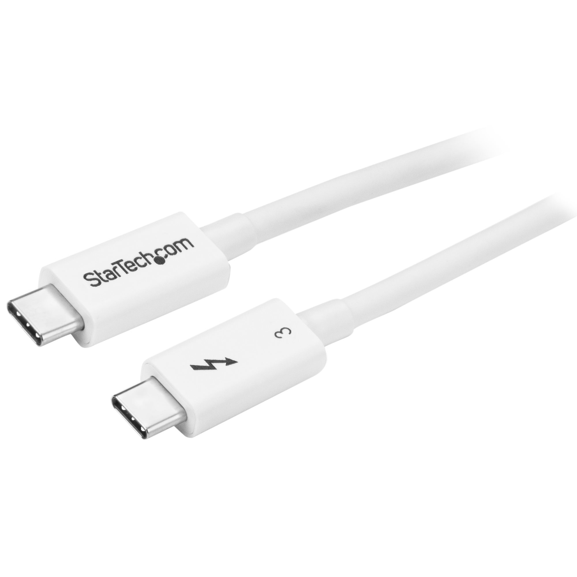 Cable Thunderbolt 3 Pasivo 50cm - 40Gbps - PD 100W - Vídeo 4K/5K - Cable Thunderbolt - Certificado Thunderbolt - Compatible USB4 / Modo Alt DP - Thunderbolt 4 - USB 3.2 - USB-C - Blanco