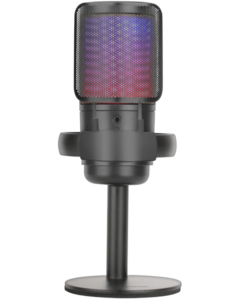 MMIC-SE, Micrófono de Estudio Profesional ARGB, Ultra Alta Definición ADC 196kHz 24-bit, Soporte Antivibración + Filtro Pop de Malla Metálica, Control de Volumen y Mute, Negro