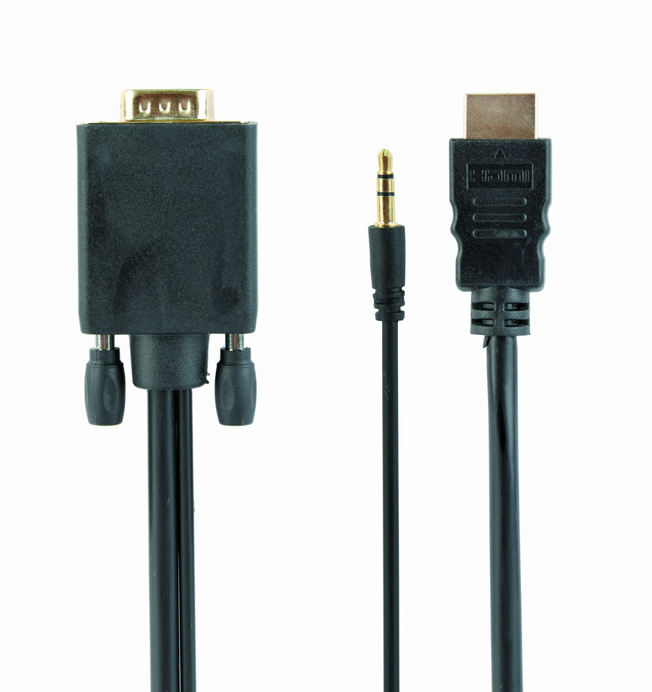 A-HDMI-VGA-03-6 adaptador de cable de vídeo 1,8 m HDMI tipo A (Estándar) VGA (D-Sub) + 3,5mm Negro
