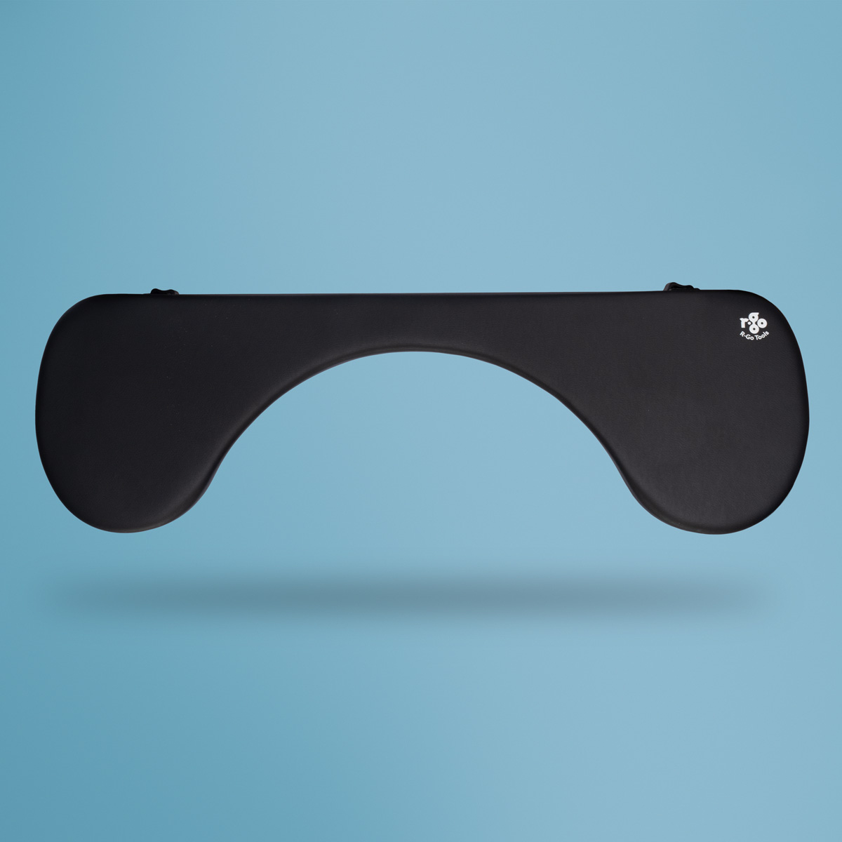 Reposabrazos R-Go, ergonómico, simétrico, con recorte abdominal, espuma blanda, negro
