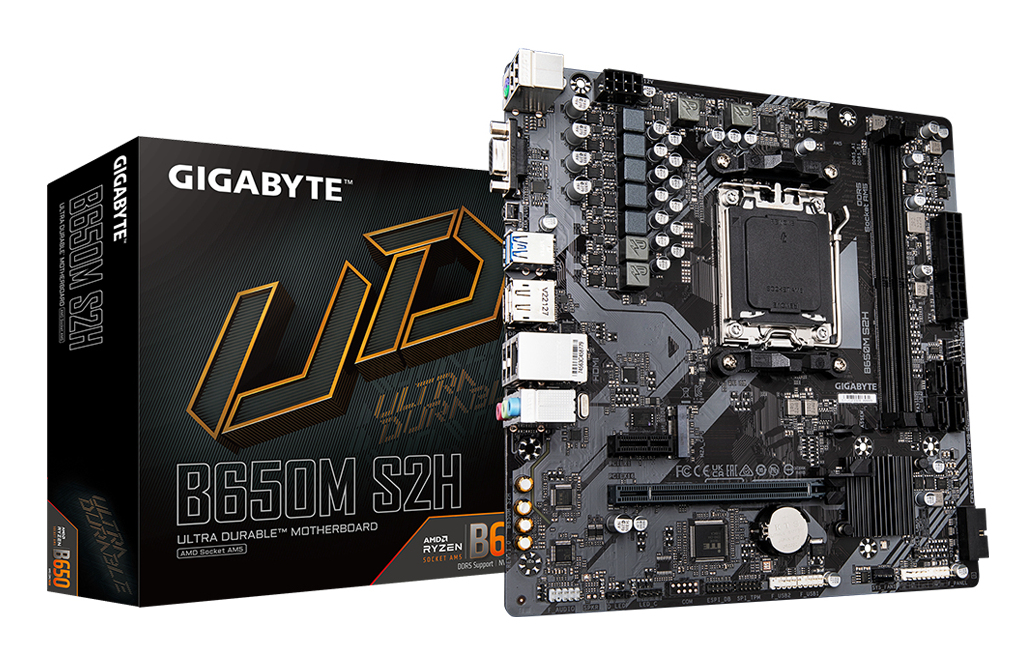 B650M S2H Placa base - AMD Ryzen serie 9000, VRM de 5+2+2 fases, hasta 6400 MHz DDR5 (OC), 1xPCIe 4.0 M.2, LAN GbE, USB 3.2 Gen 1
