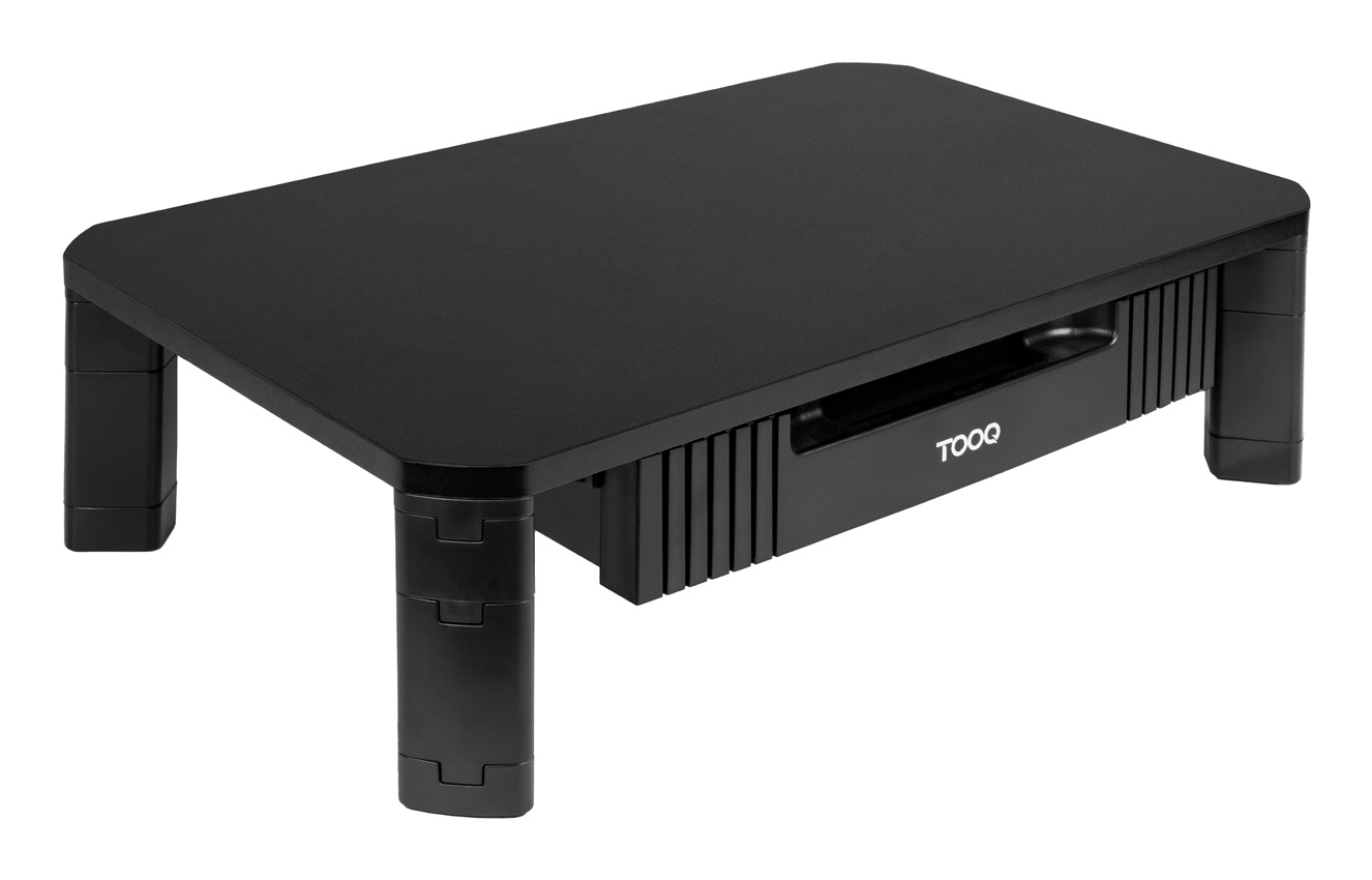 Soporte Elevador Multiusos con Cajón para Monitor/Portátil, Negro