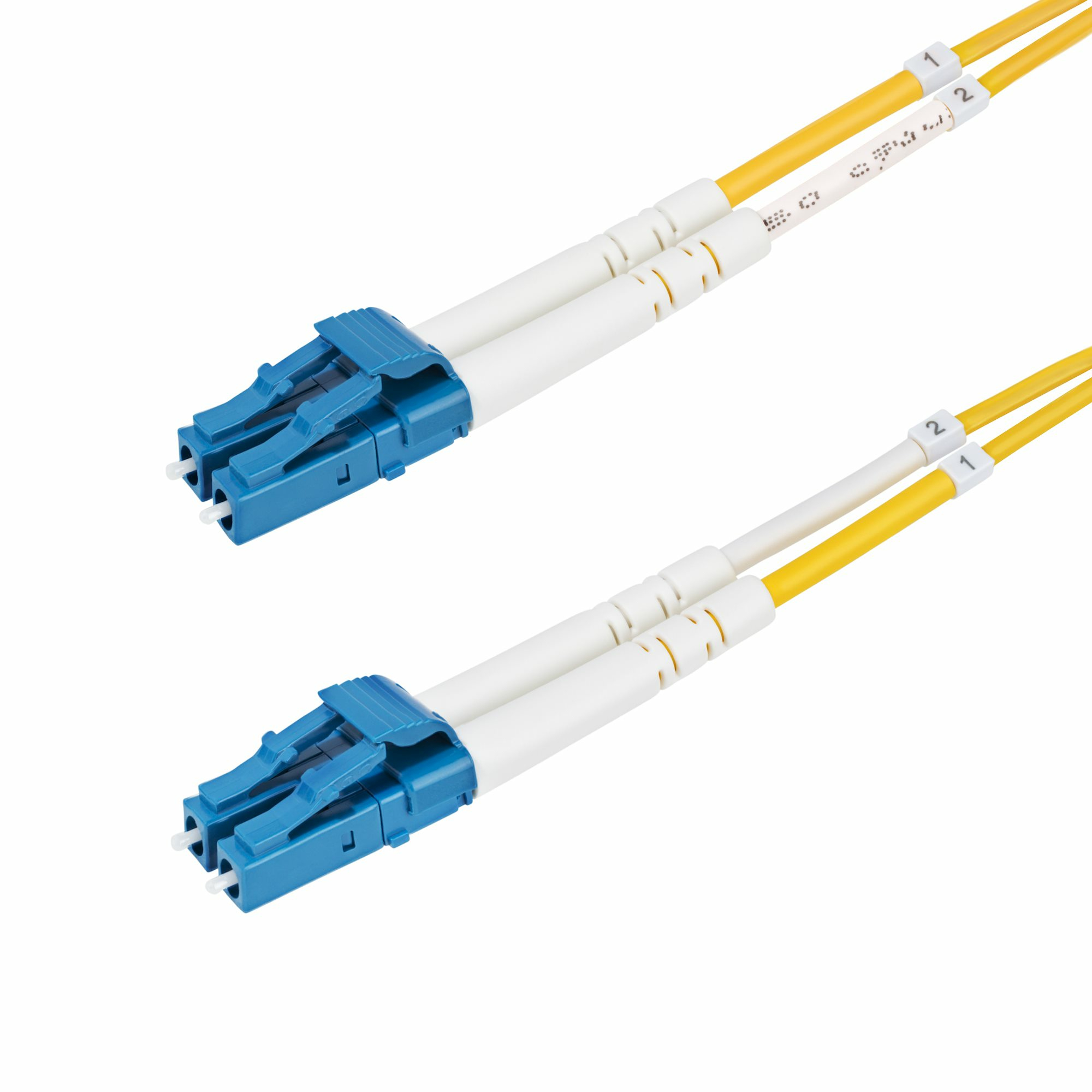 Cable de Fibra Óptica Dúplex LC a LC (UPC) OS2 Monomodo de 2m - 9/125µm - 100G - Resistente a Dobleces - Low Insertion Loss - Cable LSZH - Cable de Parcheo de Fibra
