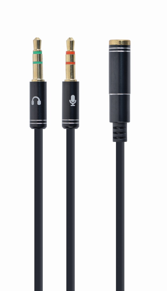 Adapter audio stereo 3.5mm mini Jack/4PIN/ cable de audio 0,2 m 3,5mm 2 x 3.5mm Negro