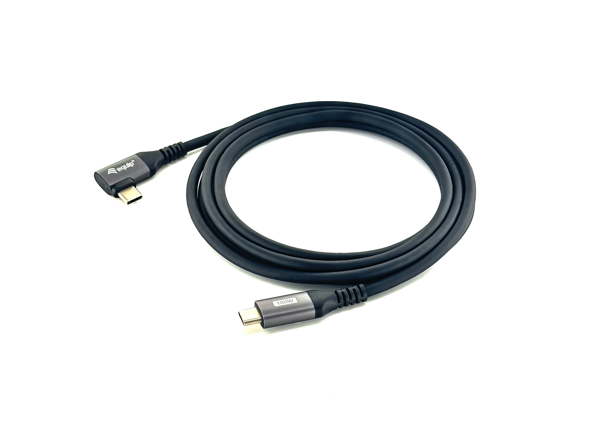 128891 Cable USB 2.0 C a C en ángulo de 90°, M/M, 1,0 m, PD 100 W, negro
