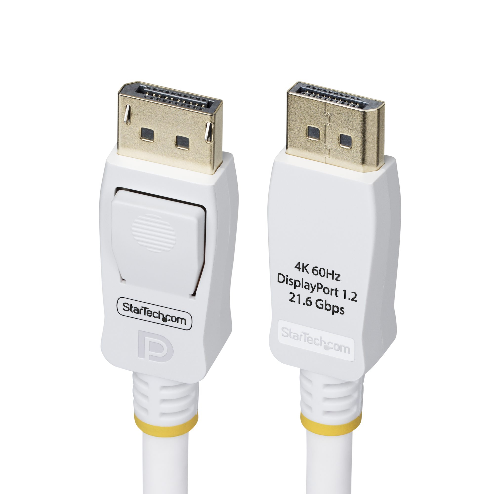 Cable DisplayPort 1.2 Certificado VESA Blanco de 1,8m - Cable DP 1.2 para Monitor - 4K 60Hz - 21,6Gbps - con Pestillo - Macho a Macho