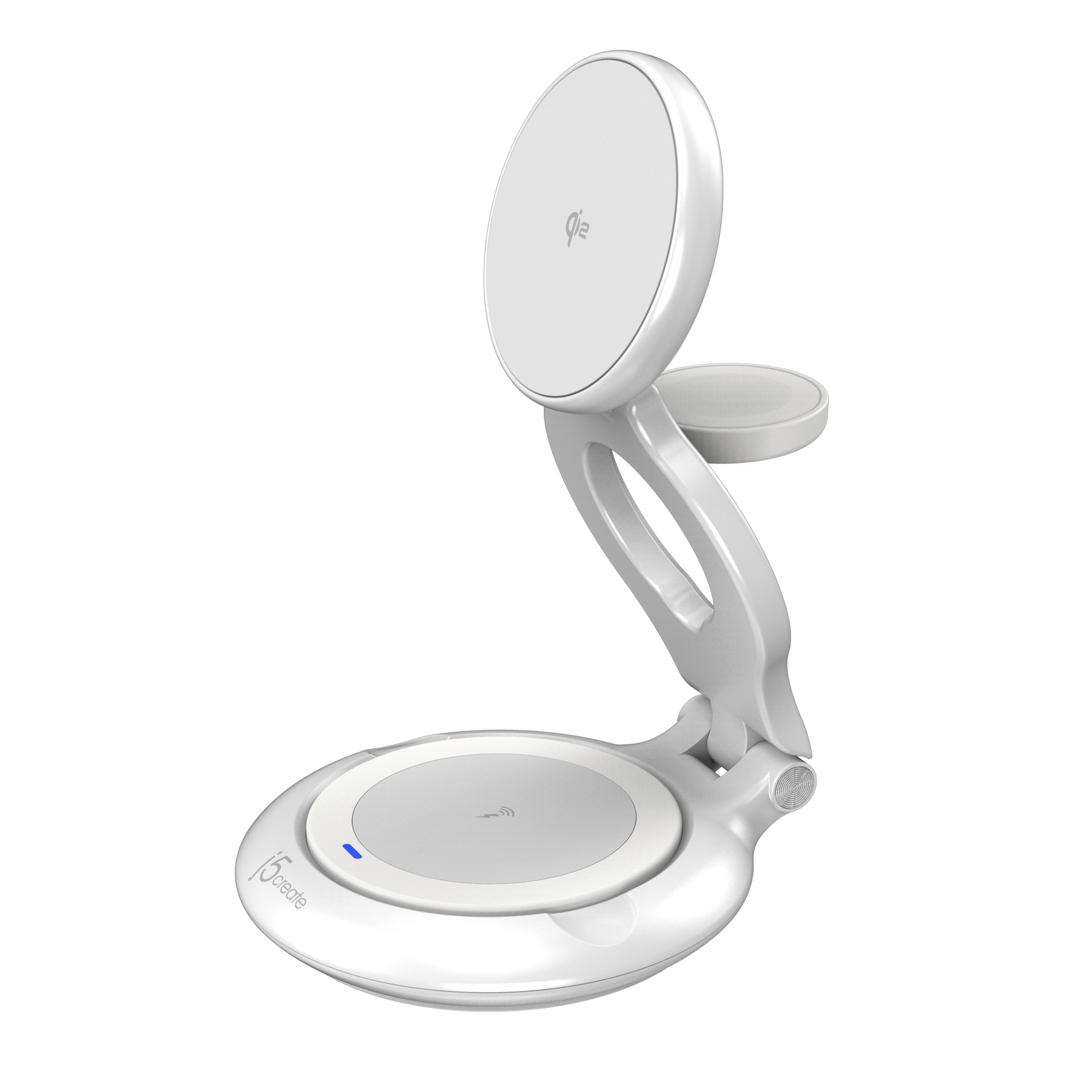 JUPW3415-N cargador de dispositivo móvil Reloj inteligente, Auriculares, Smartphone Blanco USB Cargador inalámbrico Carga rápida Interior