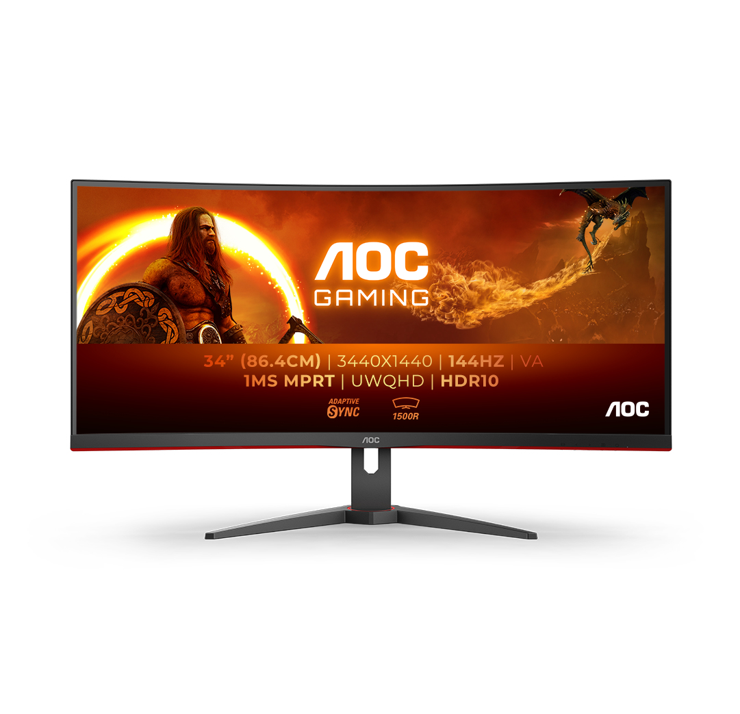 G2 CU34G2XE/BK pantalla para PC 86,4 cm (34") 3440 x 1440 Pixeles Wide Quad HD LCD Negro, Rojo