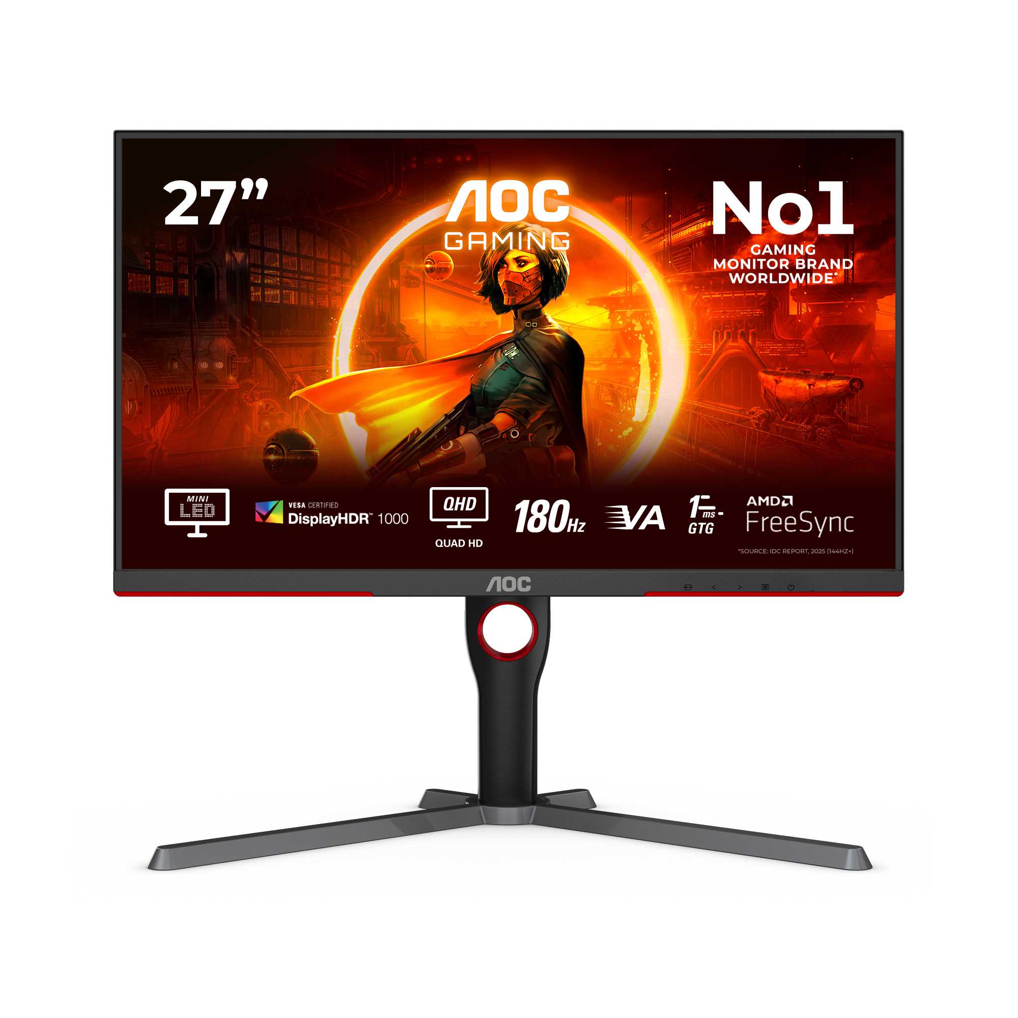 G3 Q27G3XMN/BK pantalla para PC 68,6 cm (27") 2560 x 1440 Pixeles 2K Ultra HD LED Negro, Rojo
