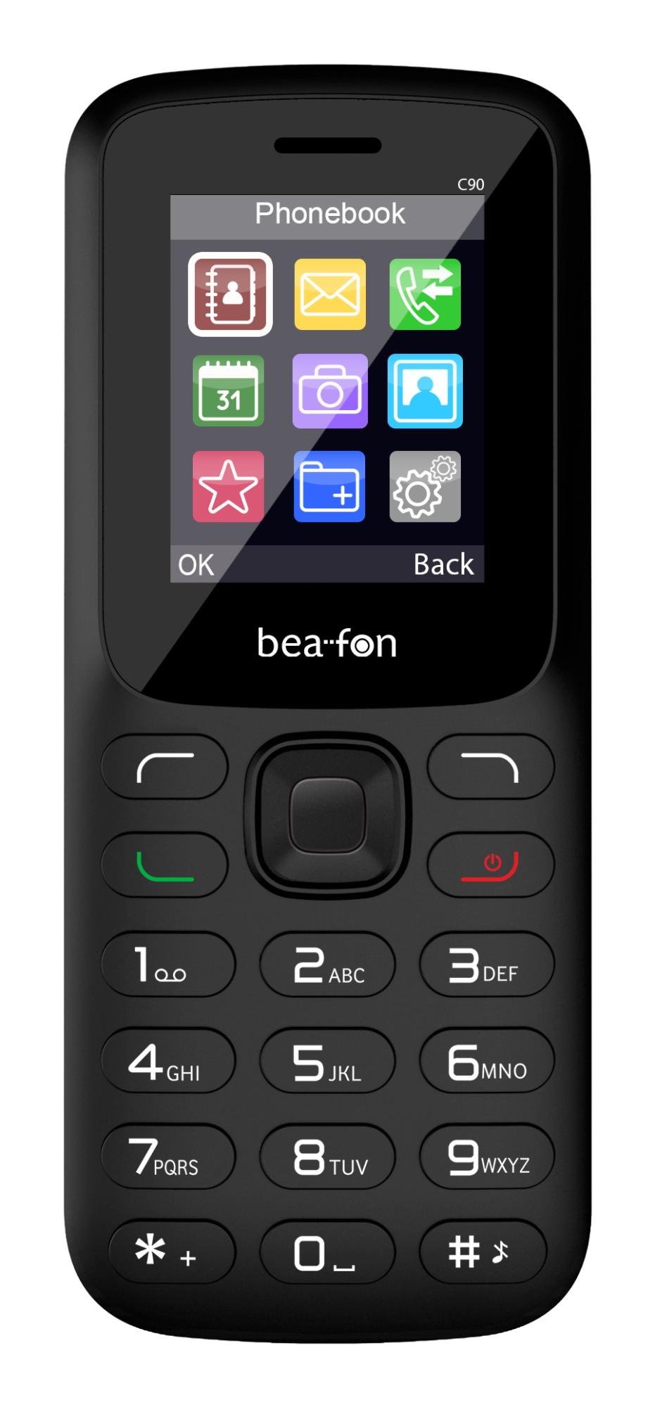 C90 LTE 4,5 cm (1.77") 67 g Negro Teléfono para personas mayores