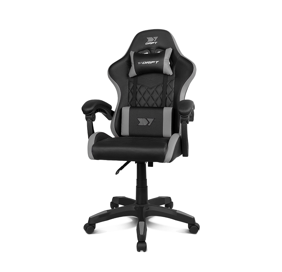 DR35BG silla para videojuegos Silla para videojuegos de PC Asiento acolchado Negro, Gris