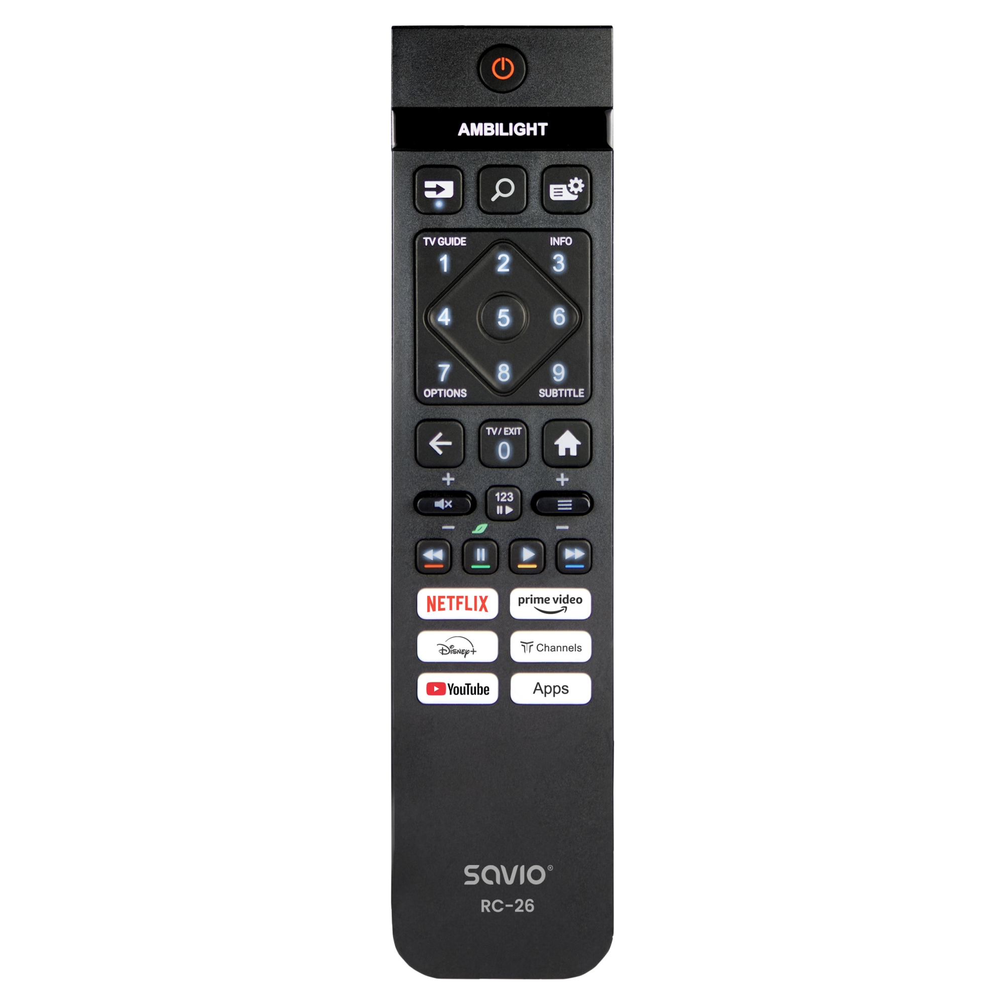 RC-26 mando a distancia IR inalámbrico TV Botones