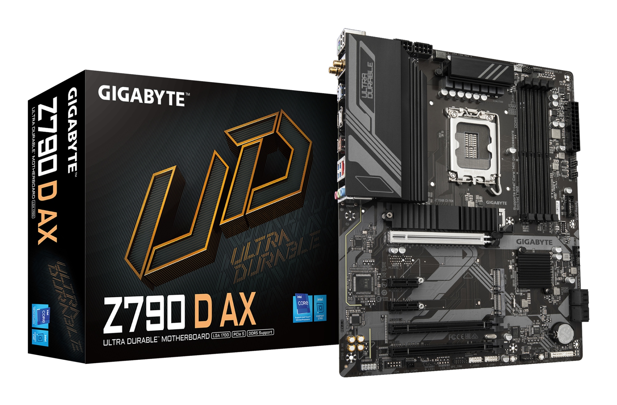 Z790 D AX Placa base - Soporta CPUs Intel Core de 14ª generación, VRM digital de 12+1+1 fases, hasta 7600MHz DDR5 (OC), 3xPCIe 4.0 M.2, Wi-Fi 6E, LAN de 2.5GbE, USB 3.2 Gen 2