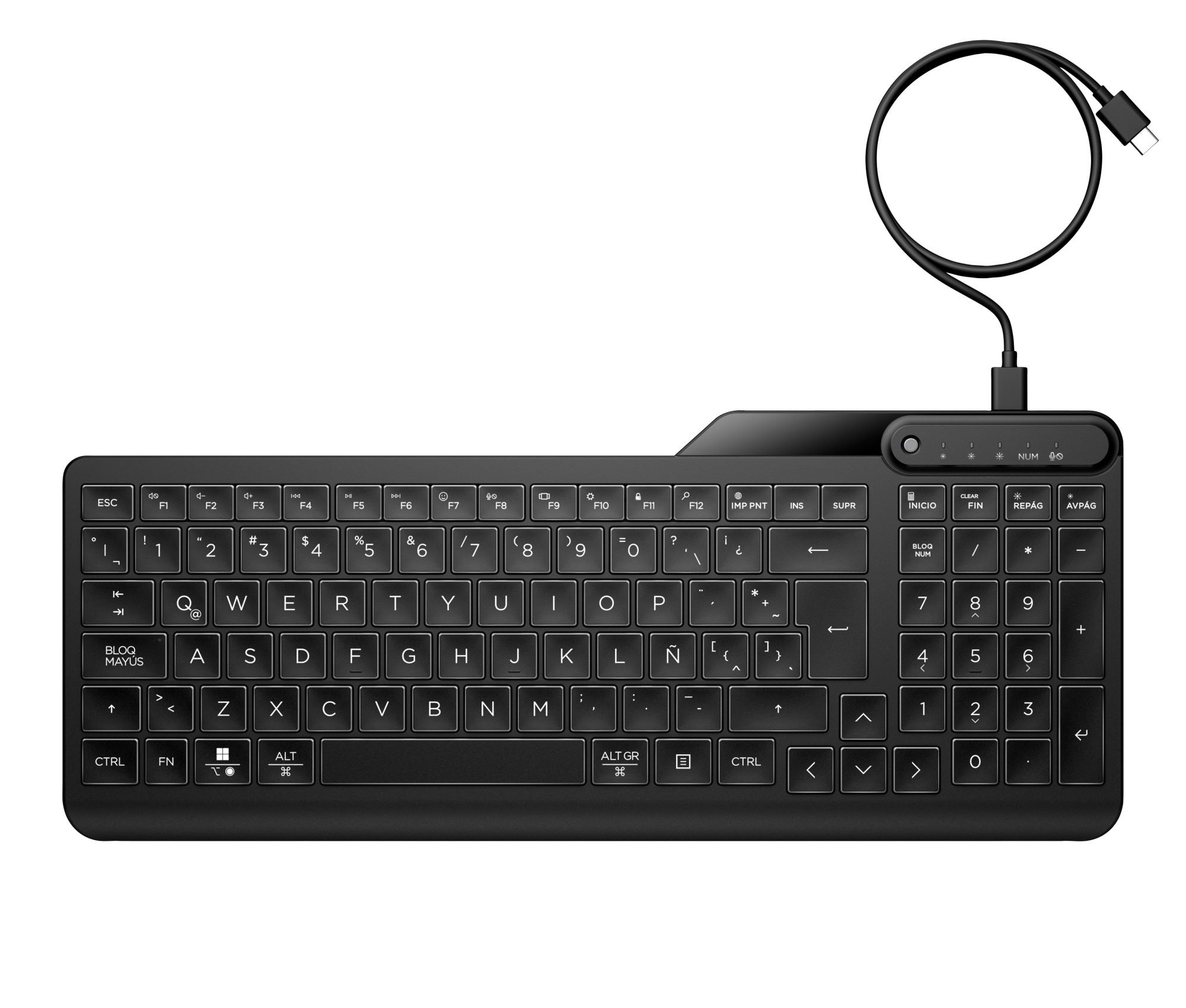 Teclado con cable retroiluminado multidispositivo 405