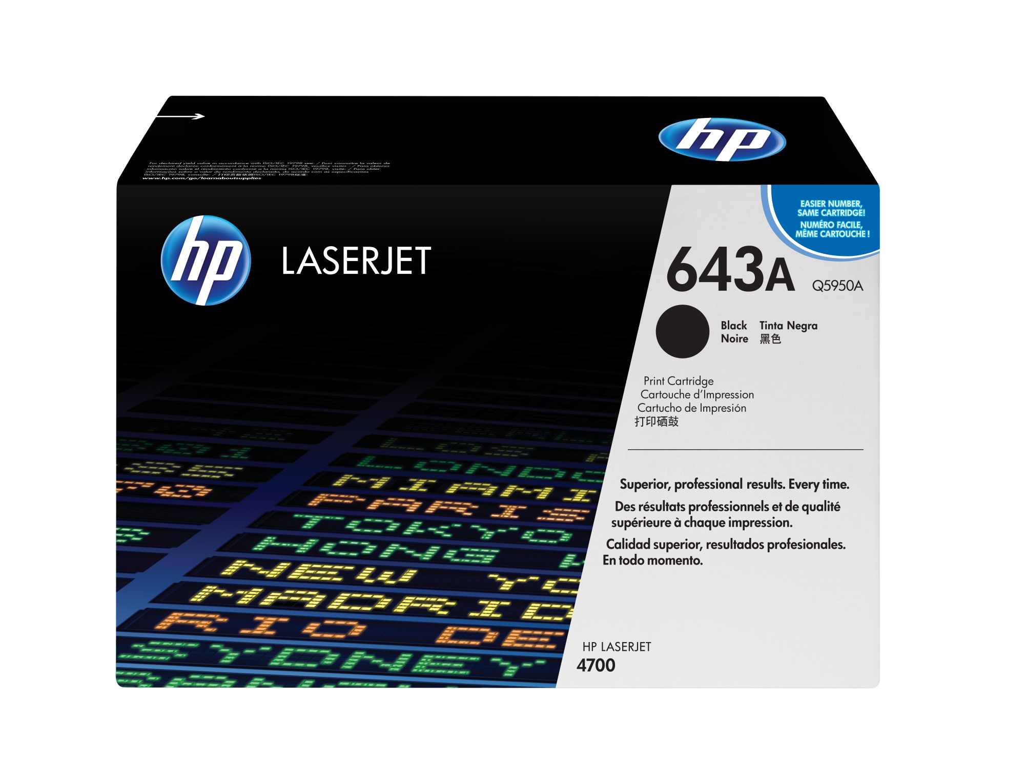 Cartucho de tóner original LaserJet 643A negro