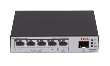 LS-1600V2-6P-HPWR-GL switch Gestionado L2 Gigabit Ethernet (10/100/1000) Energía sobre Ethernet (PoE) Gris, Negro