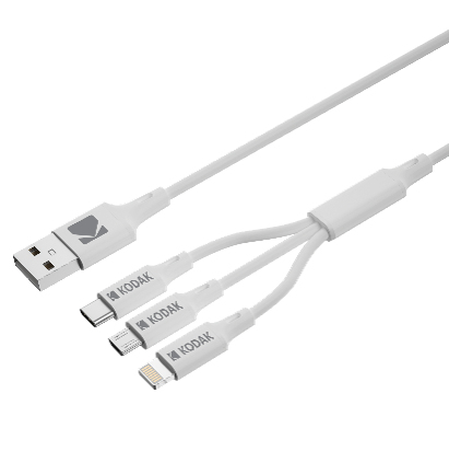 30425835 cable USB 1 m USB A USB C/Micro-USB B/Lightning Blanco