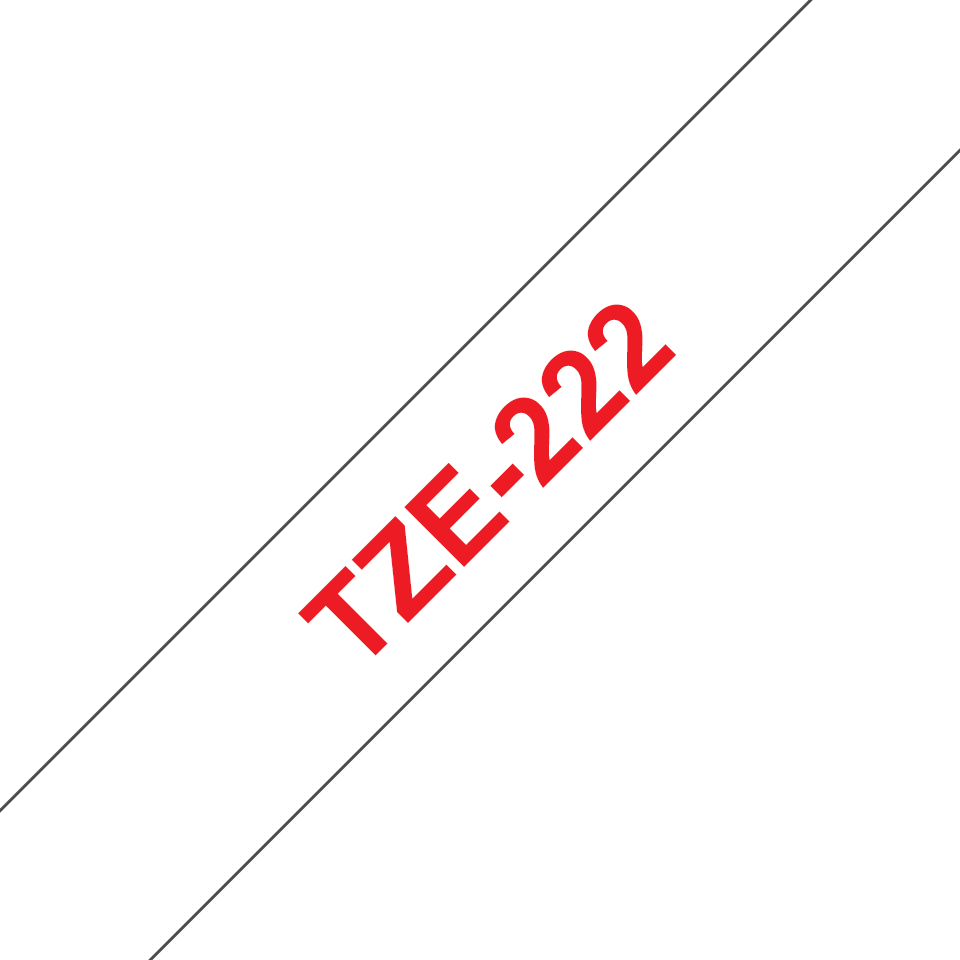 TZE-222 cinta para impresora de etiquetas Rojo sobre blanco