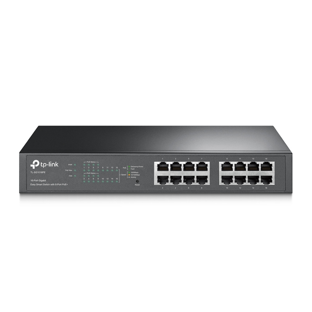 TL-SG1016PE switch Gestionado L2 Gigabit Ethernet (10/100/1000) Energía sobre Ethernet (PoE) Negro
