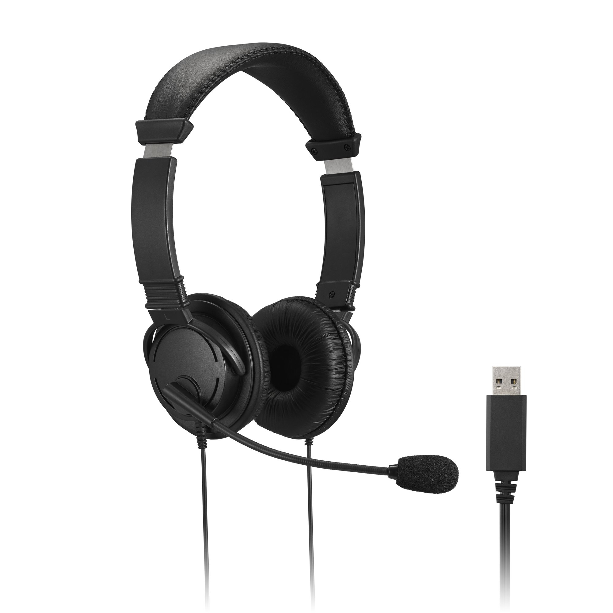 Auriculares USB-A clásicos con micrófono y control de volumen