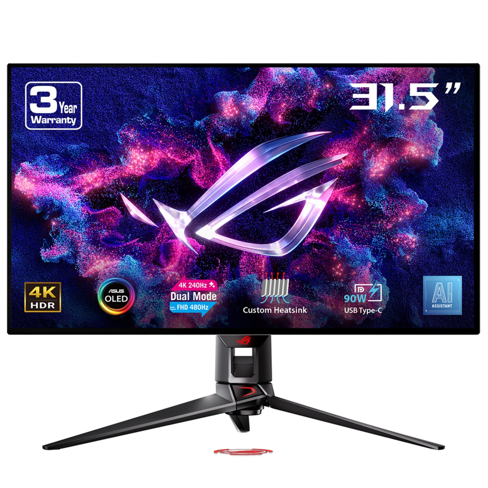 ROG Swift PG32UCDP pantalla para PC 80 cm (31.5") 3840 x 2160 Pixeles 4K Ultra HD OLED Negro