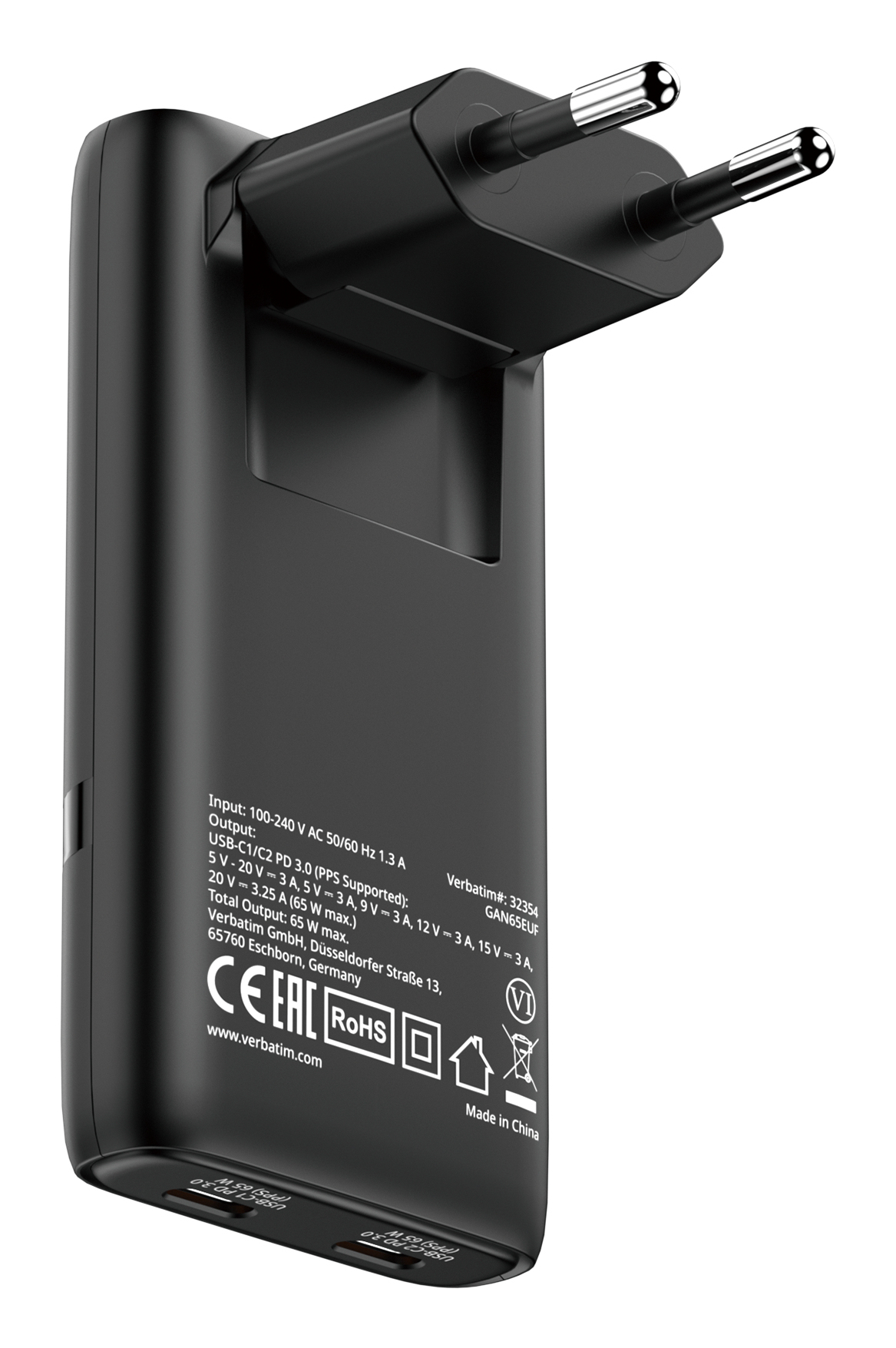 32354 cargador de dispositivo móvil Portátil, Smartphone, Tableta Negro Corriente alterna Carga rápida Interior