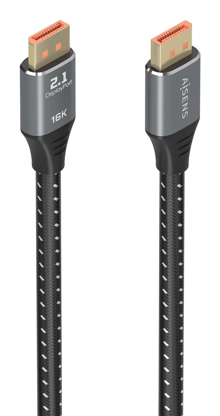 Cable DisplayPort V2.1 16K@60Hz 80 Gbps, DP/M-DP/M, Negro, 1.0m