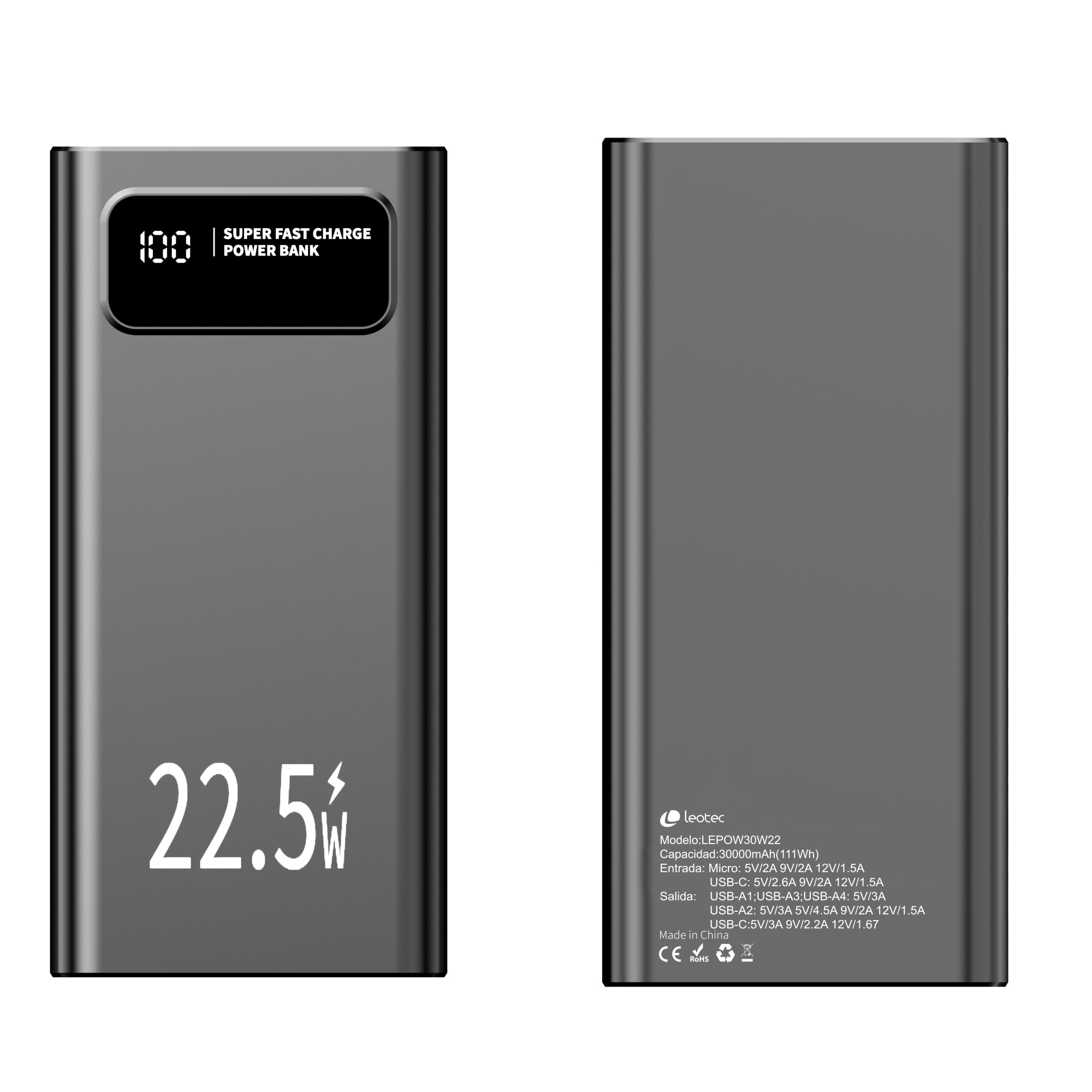 Powerbank 30.000mAh PD 22.5W
