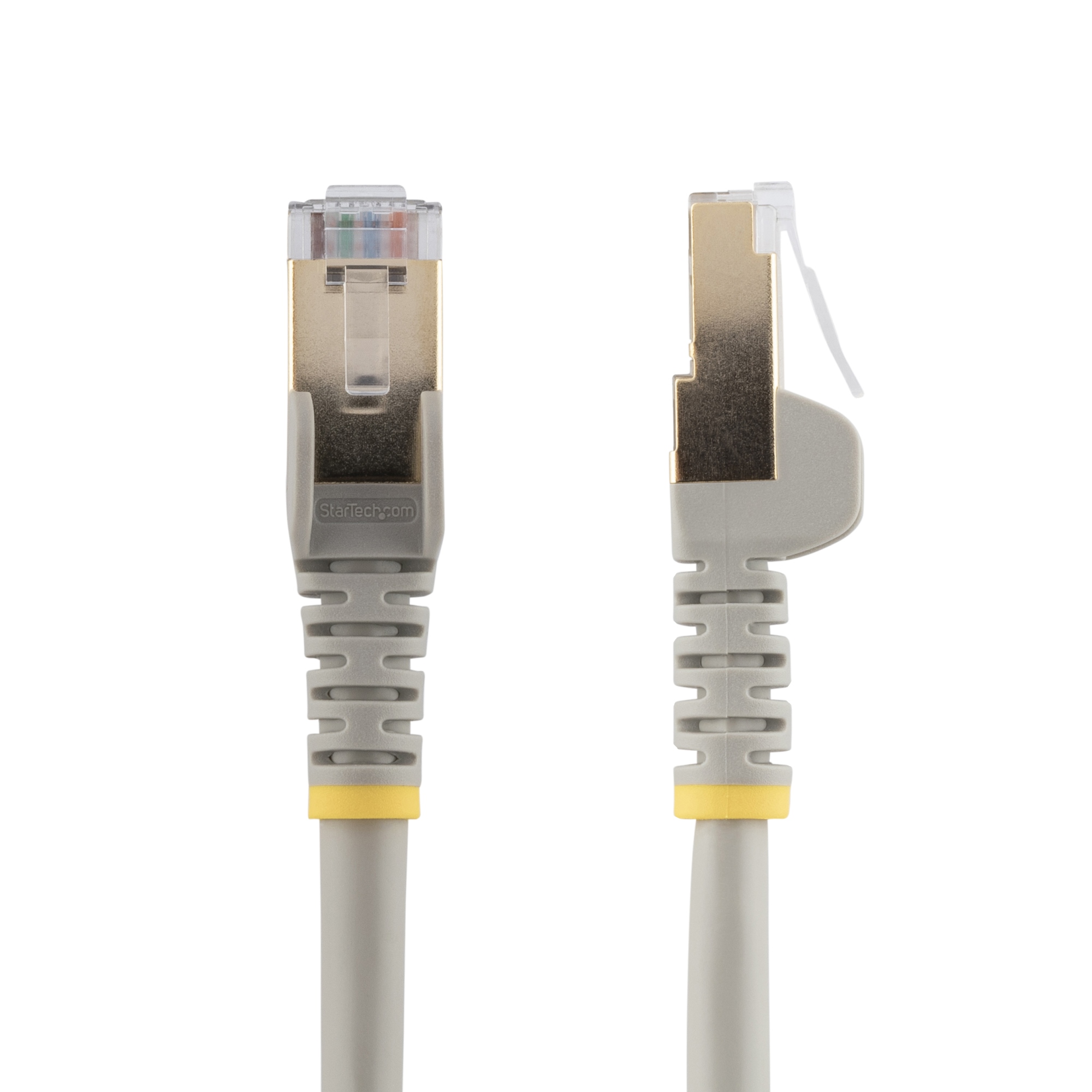 Cable 50cm Ethernet CAT6a - Cable de Red de 10 Gigabits Blindado Snagless RJ45 PoE de 100W - Latiguillo STP de 10GbE con Alivio de Tensión - Fluke - UL - TIA - Gris