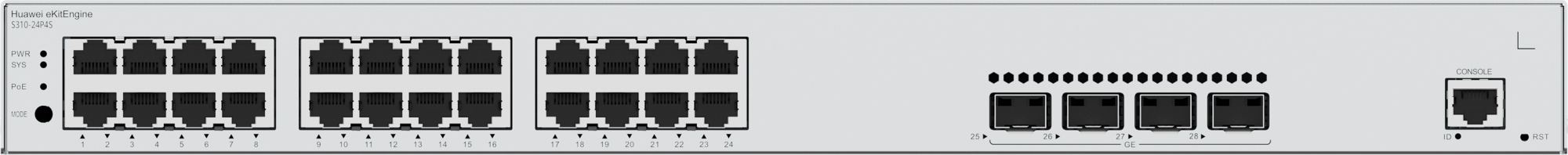 S310 Series S310-24P4S Gestionado L2+ Gigabit Ethernet (10/100/1000) Energía sobre Ethernet (PoE) 1U Gris