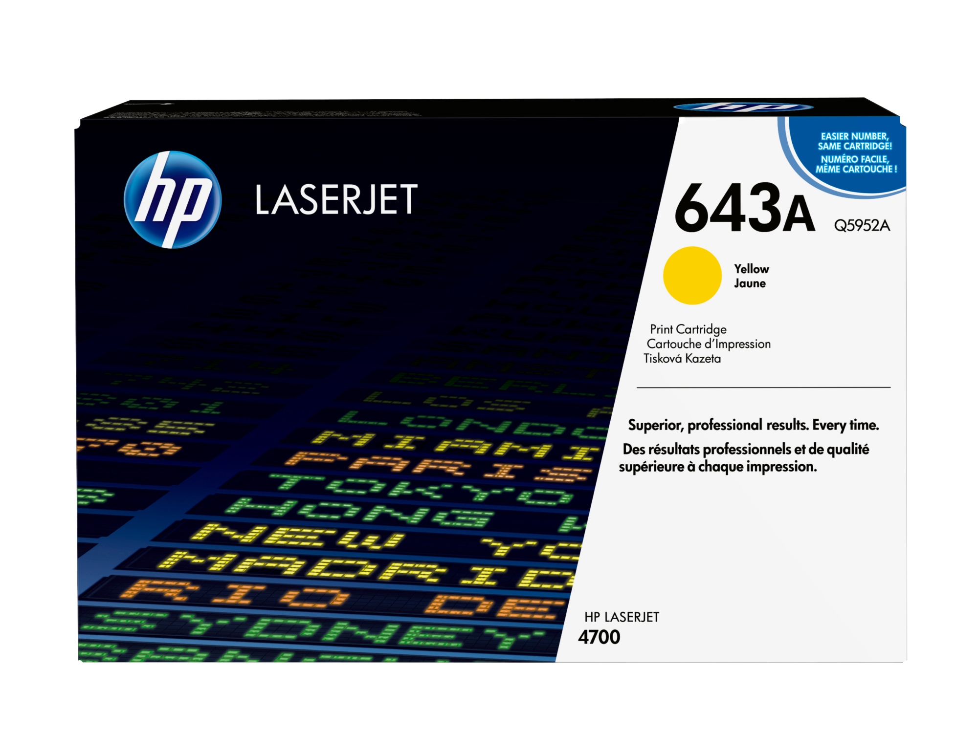 Cartucho de tóner original LaserJet 643A amarillo