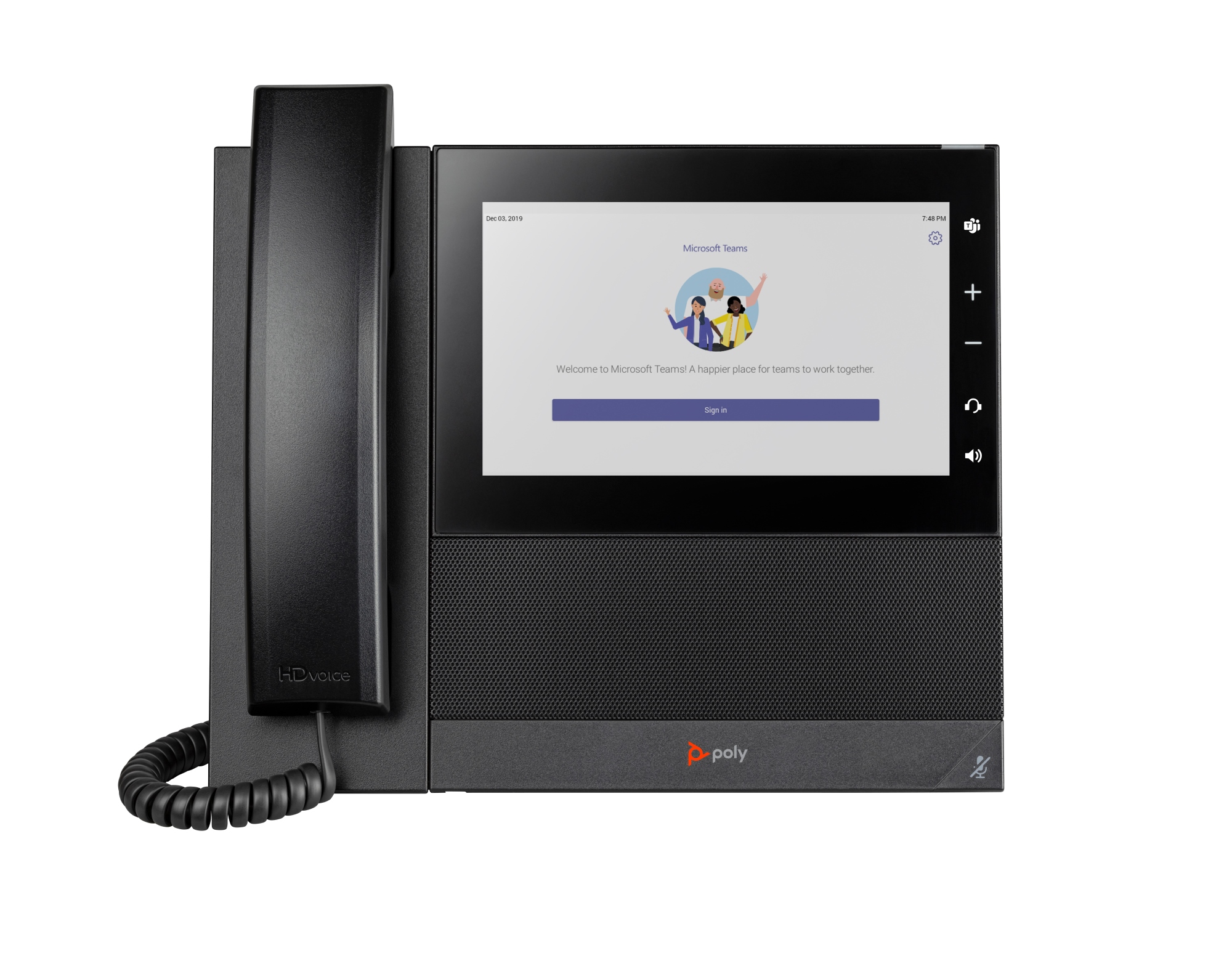 Teléfono multimedia empresarial Poly CCX 600 para Microsoft Teams y habilitado para alimentación a través de Ethernet (PoE)