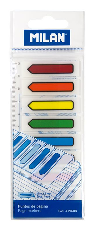 419608 marcador de página Punto de libro flexible Azul, Verde, Lila, Naranja, Rosa, Rojo, Violeta, Amarillo 12 pieza(s)