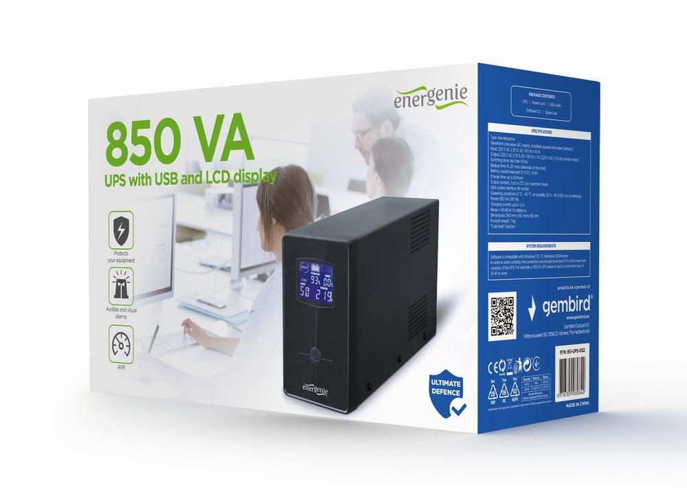 EG-UPS-032 sistema de alimentación ininterrumpida (UPS) 0,85 kVA 510 W 3 salidas AC