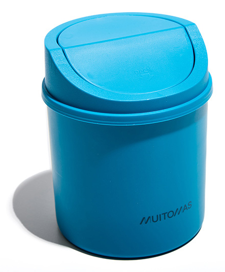 DESKBINBL papelera Alrededor Plástico Azul