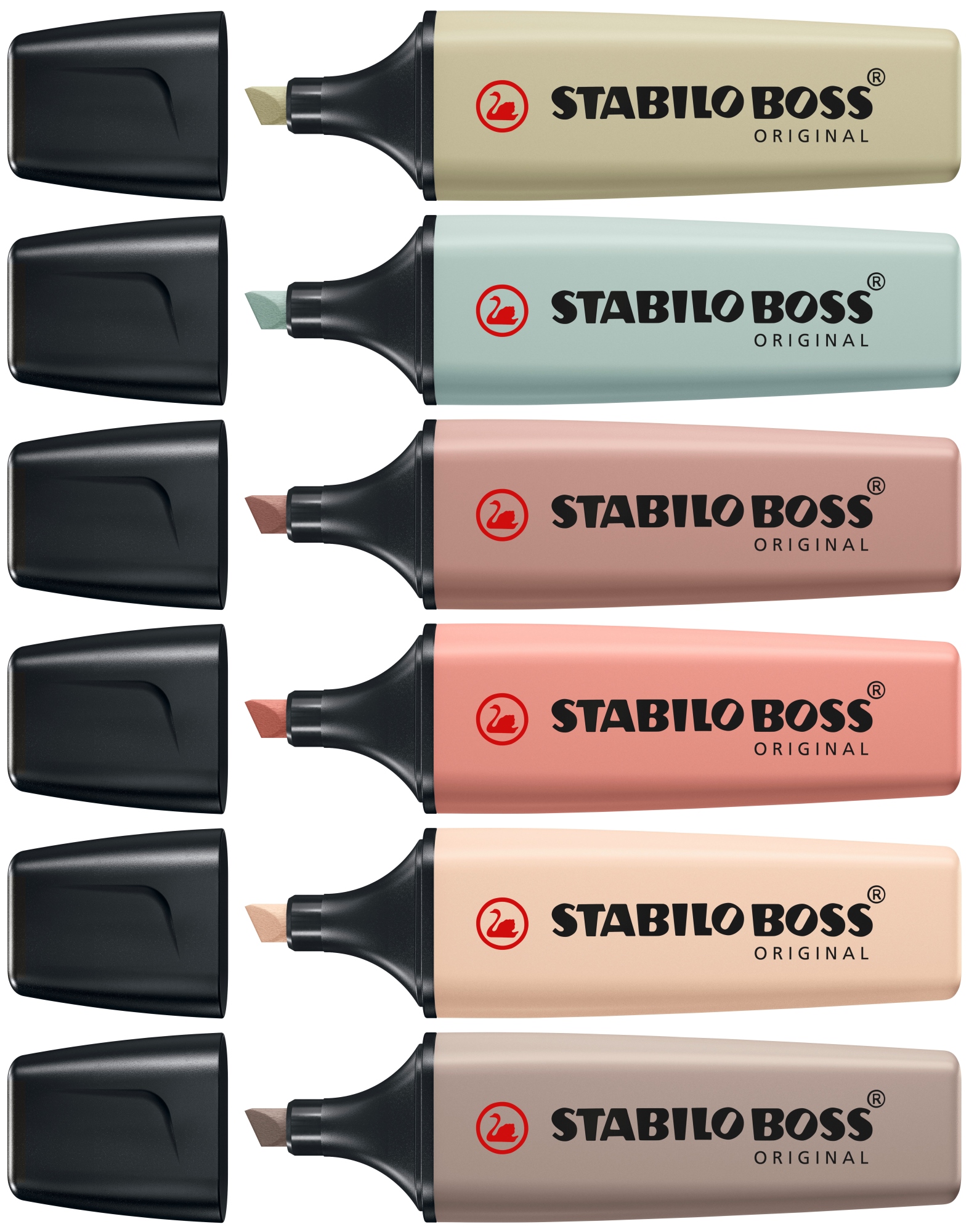 BOSS NatureColors marcador 6 pieza(s) Punta de cincel Negro, Bronce, Marrón, Verde, Gris, Verde claro