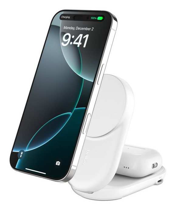 Qi2 Fitness tracker, Auriculares, Smartphone, Reloj inteligente Blanco USB Cargador inalámbrico Carga rápida Interior