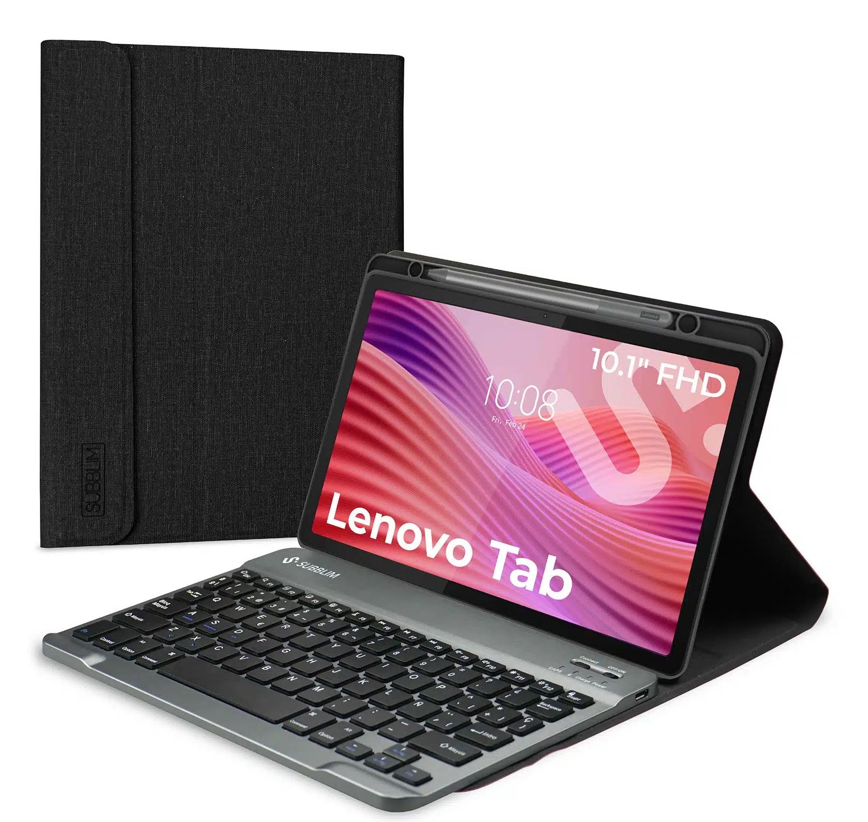 Funda Tablet Keytab Pro BT Compatible con Lenovo Tab 2025 Negro Teclado BT Bater