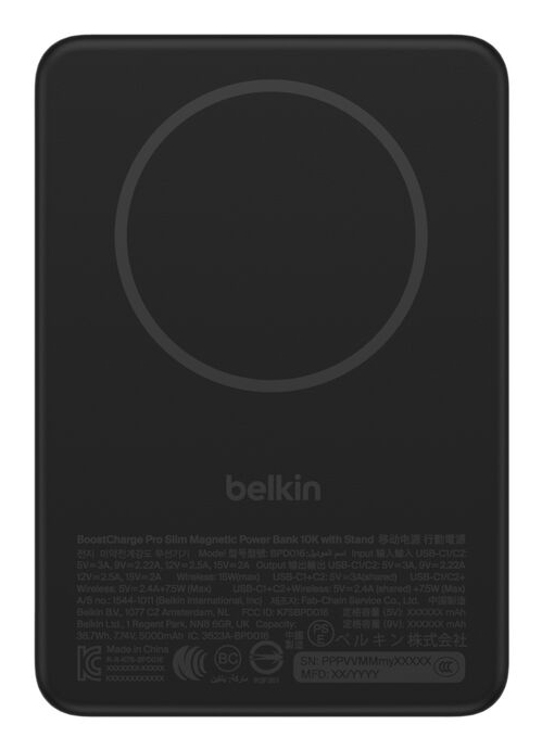 BPD016HQBK batería externa 5000 mAh Cargador inalámbrico Negro