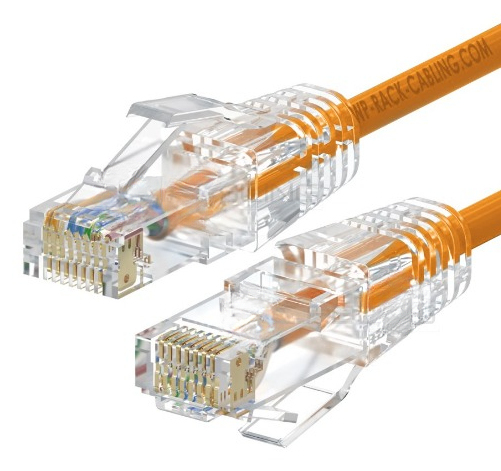 WPC-PAT-6AU005O-S cable de red Naranja, Transparente 0,5 m Cat6a U/UTP (UTP)